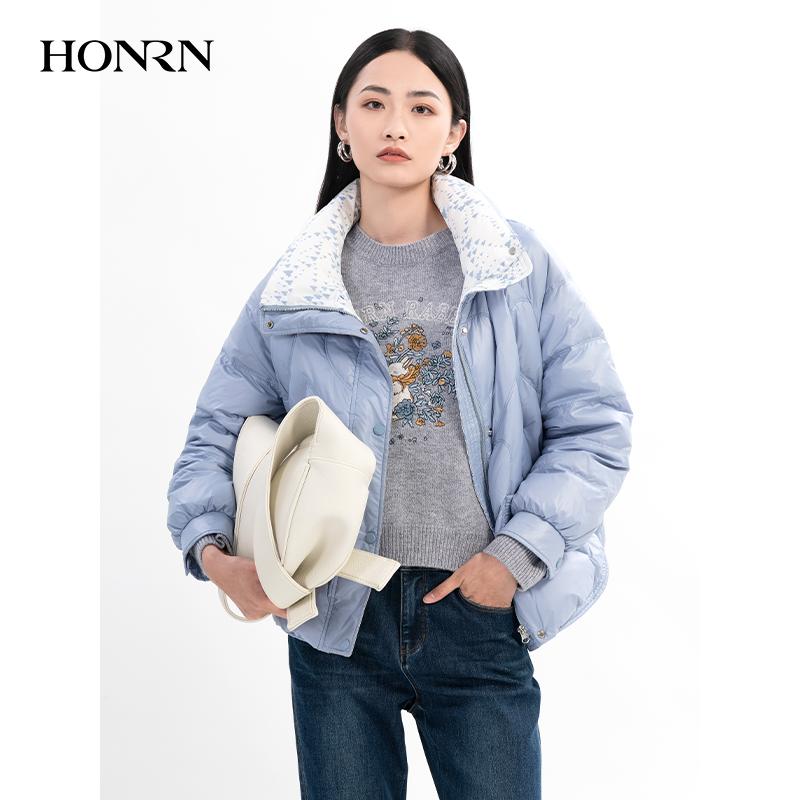 HONRN/红人短款立领羽绒服外套