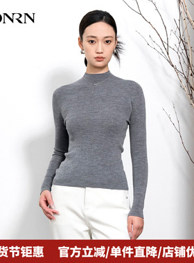 HONRN/红人半高领长袖羊毛衣针织衫上衣打底衫女秋冬HK59OM019