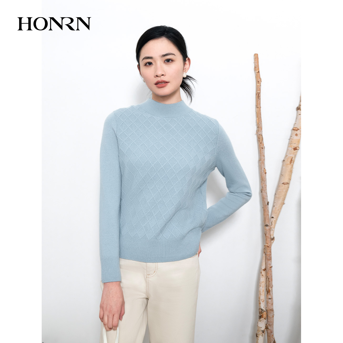 HONRN/红人圆领套头羊毛衣针织衫