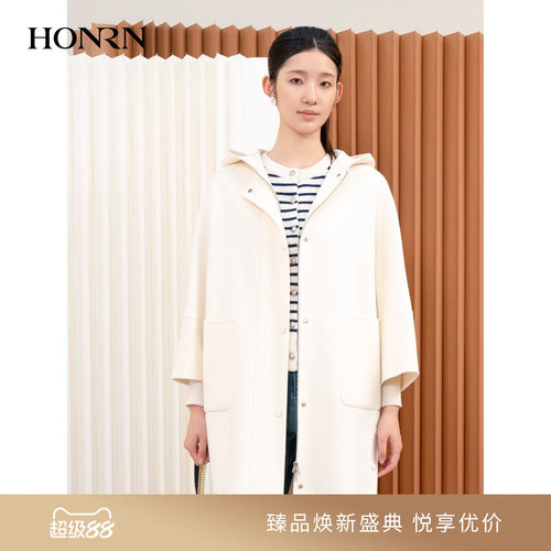 HONRN/红人双面山羊绒羊毛呢大衣