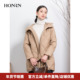 冬季 HONRN 红人连帽双头拉链羊毛白鹅绒羽绒服外套女款 HI55YR464