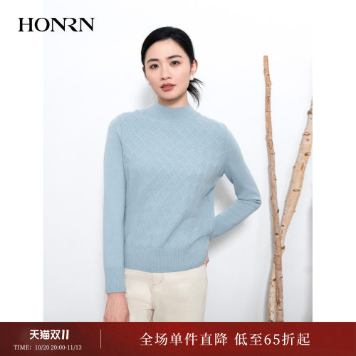 HONRN/红人圆领套头羊毛衣针织衫