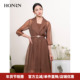 HONRN 红人气质西装 领系腰带收腰吊带连衣裙两件套女夏HI22OL860