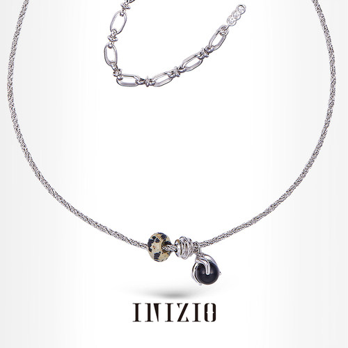 INIZIO无限路通墨系斑点石项链