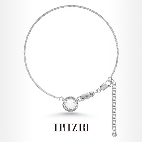 INIZIO纯银镀金白水晶手链