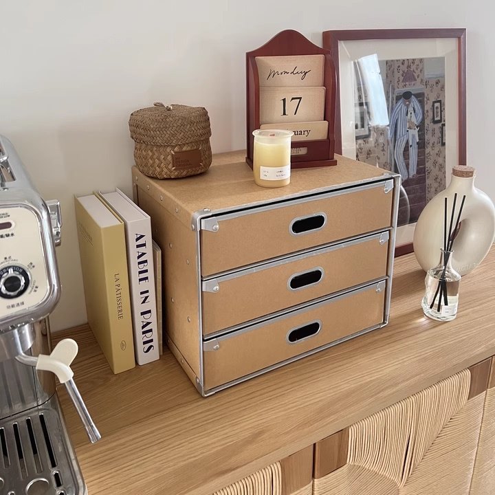 博歆收纳盒抽屉式收纳箱办公家用高档精致多功能原木浆整理储物箱,收纳整理,桌面收纳盒,淘宝优惠券,粉丝福利购,淘宝优惠卷