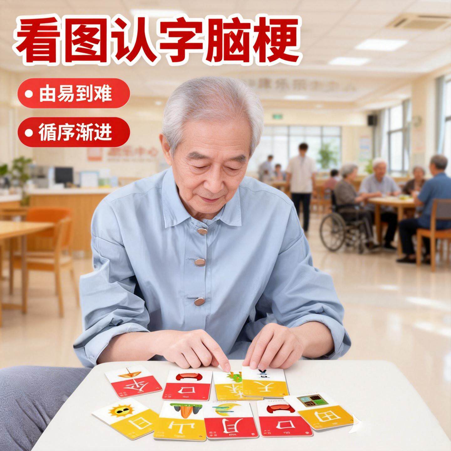 认知障碍康复训练阿尔兹海默症老人识字卡片益智玩具象形汉字生字