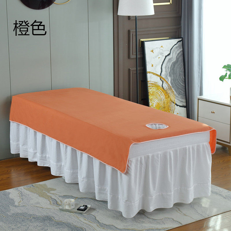单色美容床单水洗棉纯棉理疗推拿按摩有洞床单厂家直销包邮