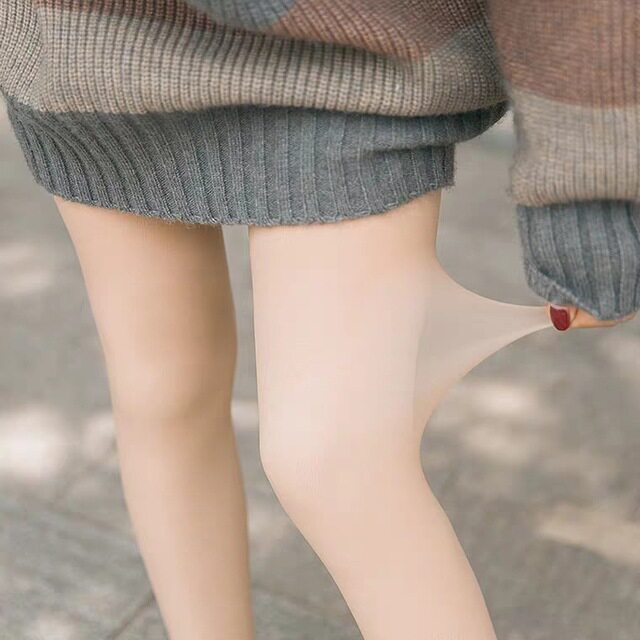 光腿神器双层假透肉肤色打底裤女加绒秋冬2020薄款任意剪光腿袜