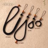 手机挂绳女长款 指环扣防摔菩提挂坠手编绳挂件手机防丢绳 挂脖男款