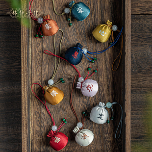 随身小香囊香袋护身手机书签挂件福袋艾草香袋手机链挂件礼物