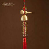 开口光面黄铜葫芦五帝六帝钱铜铃铛风铃挂件店铺大门家居饰品中式