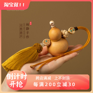天然葫芦财苏门对门门口大门对客厅卧室玄关金色流件莲花挂源挂饰