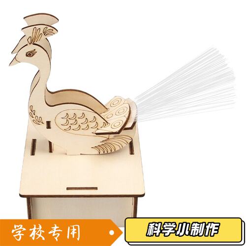 科技小制作DIY光纤灯孔雀开屏科学实验儿童自制学生玩具科教材P87