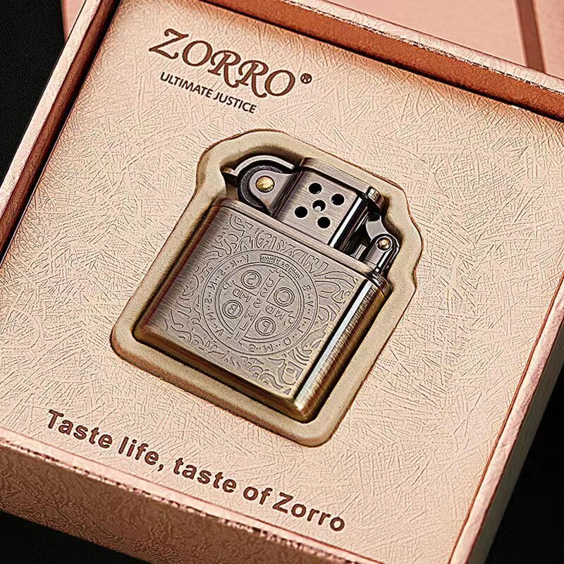 zorro佐罗煤油打火机老九门老式防风纯铜男个性创意康斯坦丁复古