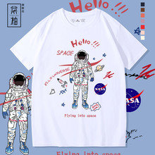宇航员t恤男短袖潮牌休闲ins男生半袖宽松港风上衣服体桖潮流夏季