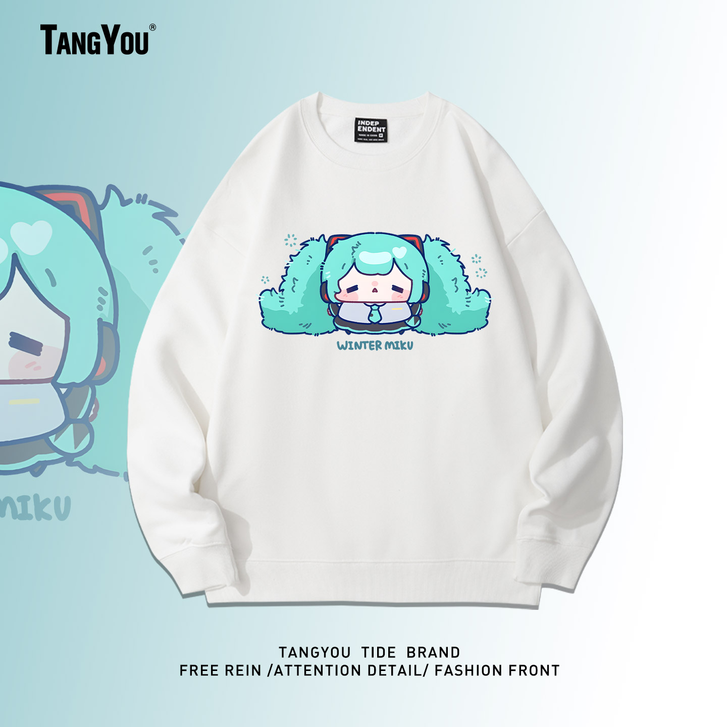 初音MIKU二次元虚拟歌姬Q版动漫周边卫衣男女cos秋冬印花长袖痛衣