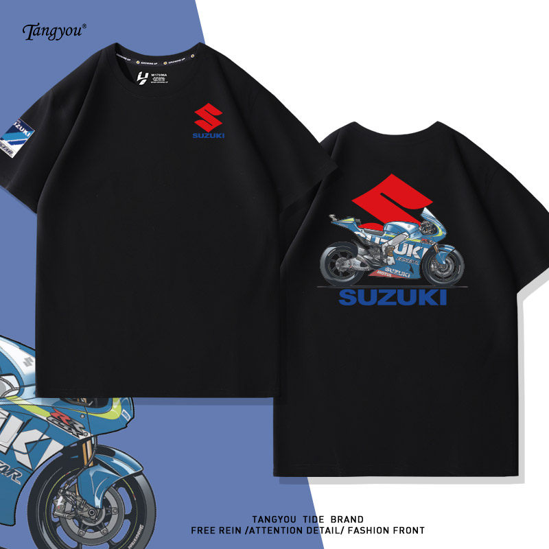 机车服Suzuki铃木摩托车比赛骑行服短袖美式潮牌机车爱好者T恤夏