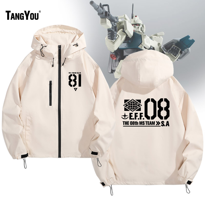美式复古卡通机动战士高达第08MS小队 Ez-8标志动漫联名夹克外套