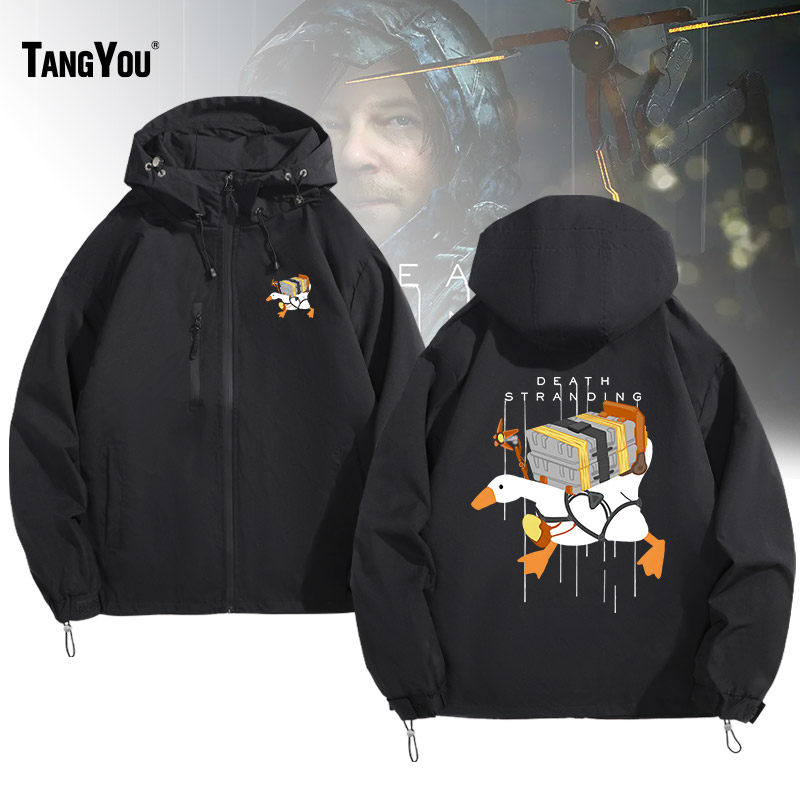 复古卡通印花小岛秀夫死亡搁浅cos大鹅周边游戏夹克休闲宽松外套