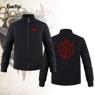 博德之门3游戏周边立领印花卫衣阿斯代伦D20骰子数学公式秋冬外套