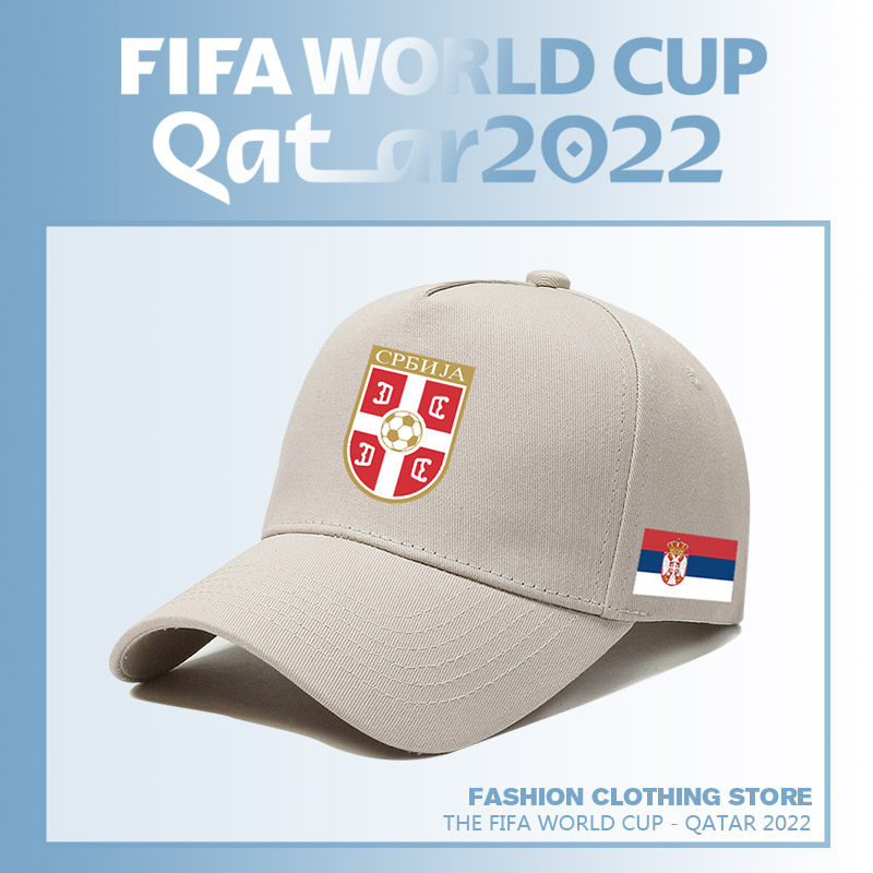 卡塔尔世界杯塞尔维亚足球队运动棒球帽男球迷纪念防晒户外太阳帽