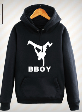 bboy街舞嘻哈音乐卫衣街头时尚加绒连帽套头休闲外套时尚衣服
