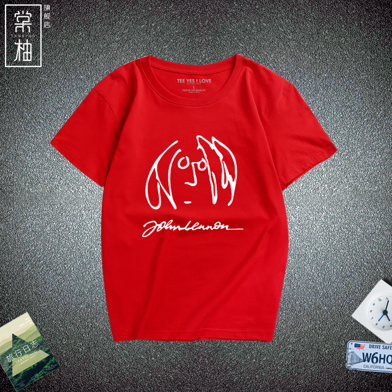 披头士摇滚短袖音乐印花T恤