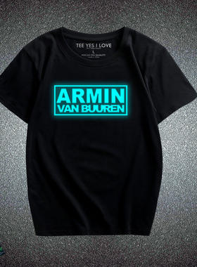 Armin van Buuren电音EDM休闲短袖T恤情侣夜光宽松打底衫