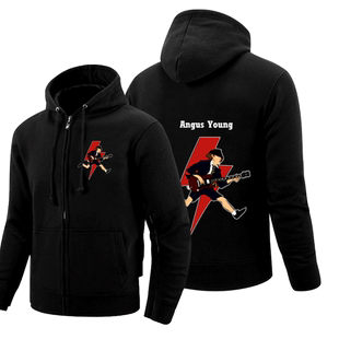 ACDC 摇滚 乐队卫衣 外套 音乐简约风 欧美 枪花时尚加绒衣服