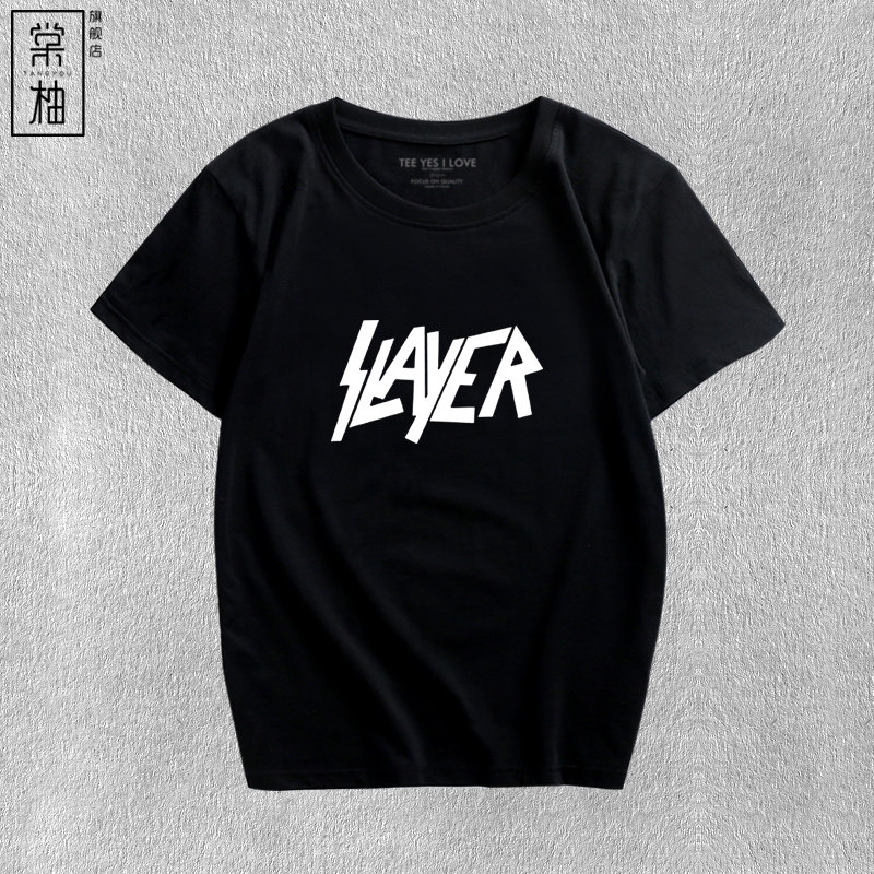 时尚摇滚金属乐队印花短袖T恤