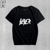 个性 短袖 T恤时尚 Slayer乐队男士 摇滚速度金属乐队男女印花短袖 夏