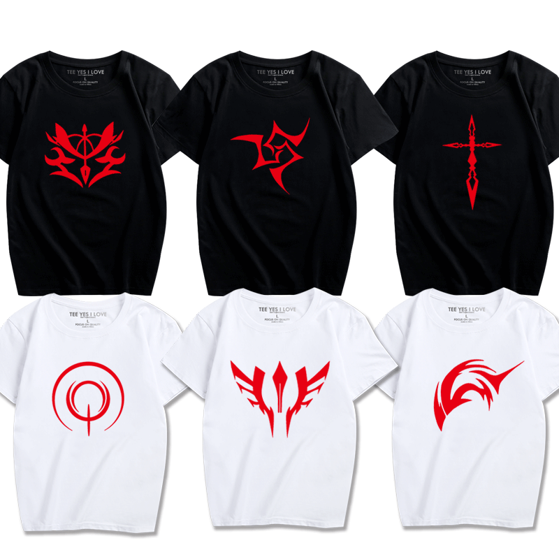 fate男夜光zero令咒印saber动漫游戏周边cos休闲短袖T恤打底衫