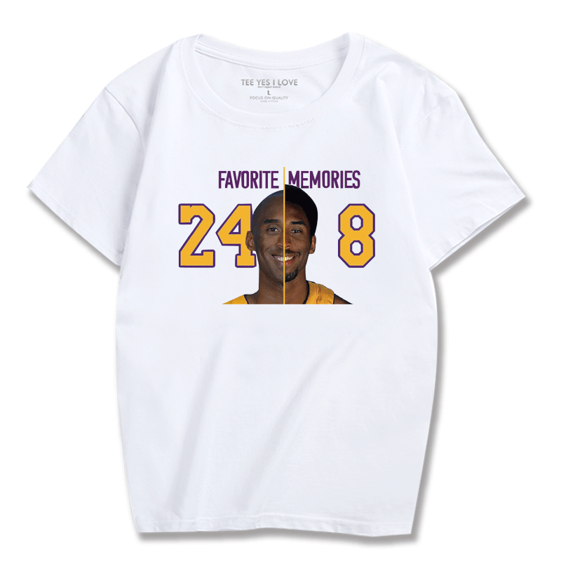 湖人黑曼巴科比球衣退役纪念8号24号连帽男篮球运动休闲短袖T恤