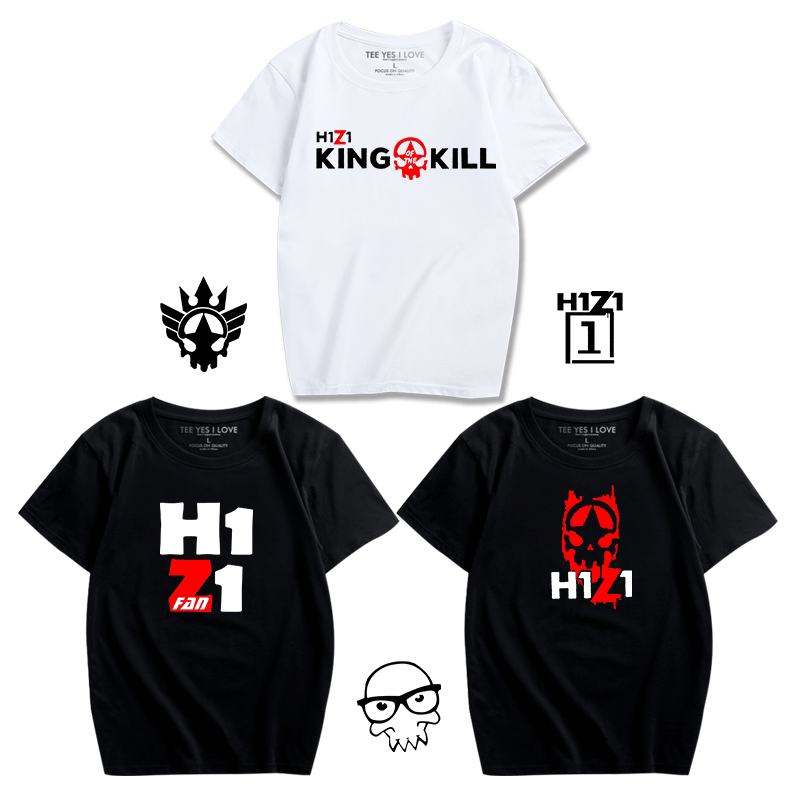 游戏周边h1z1大逃杀双子星休闲运动短袖吃鸡游戏学生宽松打底T恤