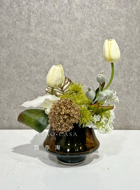 南洋海派中古风样板间售楼处酒店茶几洽谈桌卫生间床头柜饰品花艺