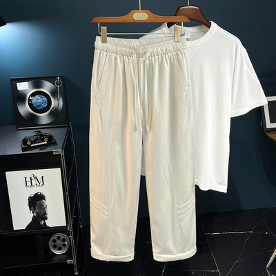 莱塞尔宽松直筒休闲裤男阔腿裤潮