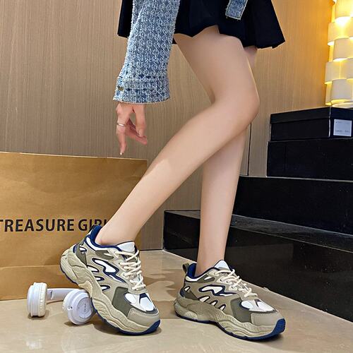 ins韩版新款老爹鞋女2026秋季学生运动跑步鞋休闲厚底增高鞋SS27