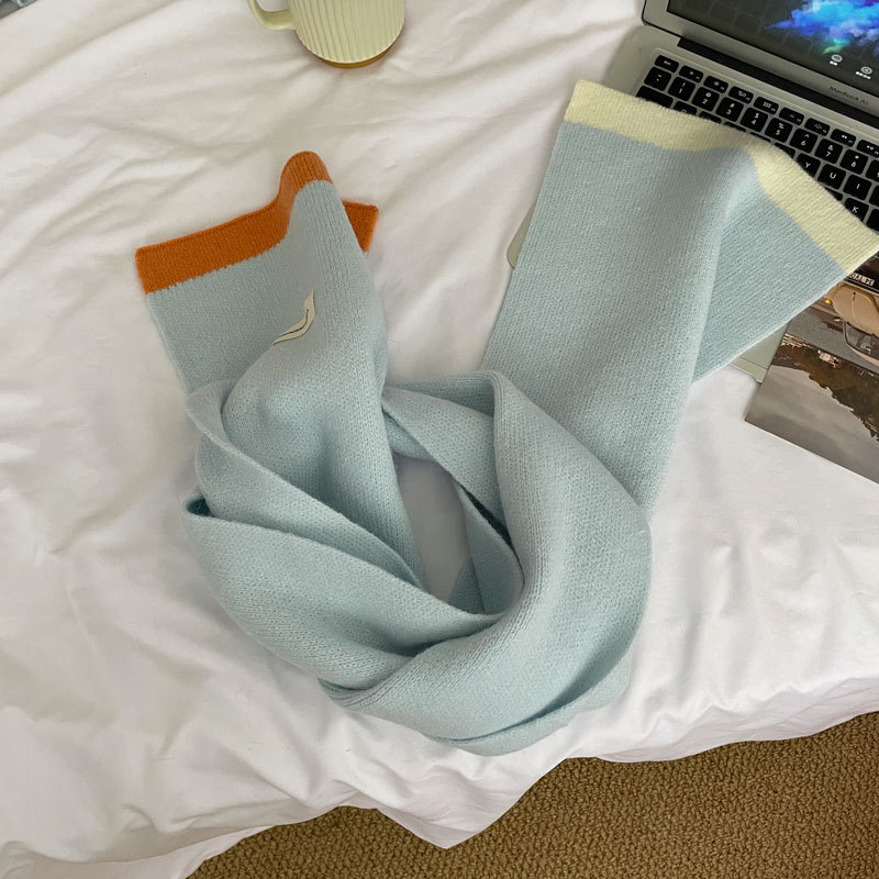 原创设计多巴胺配色~小仙女韩国ins敲显白粉色针织围巾SD48