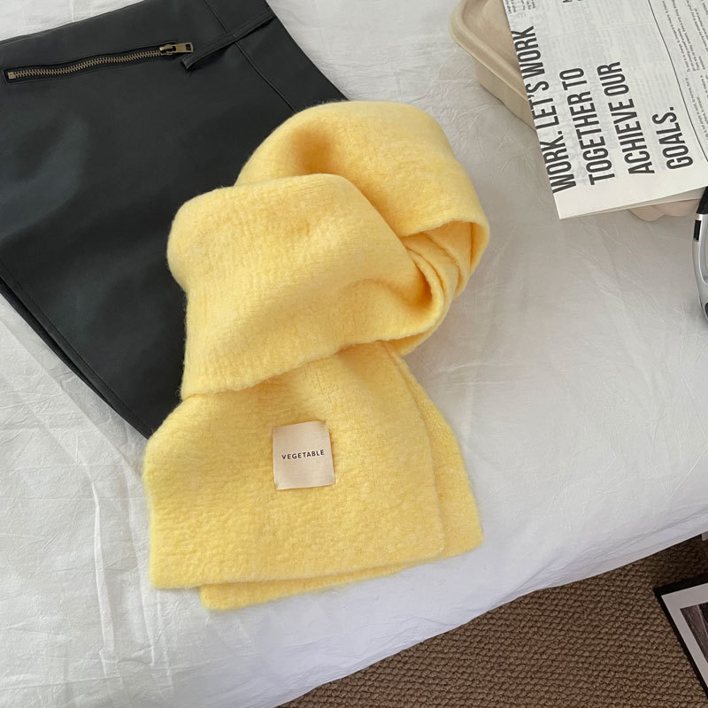 简约气质甜美韩版手感敲舒服纯色仿羊绒围巾女针织围脖SD09