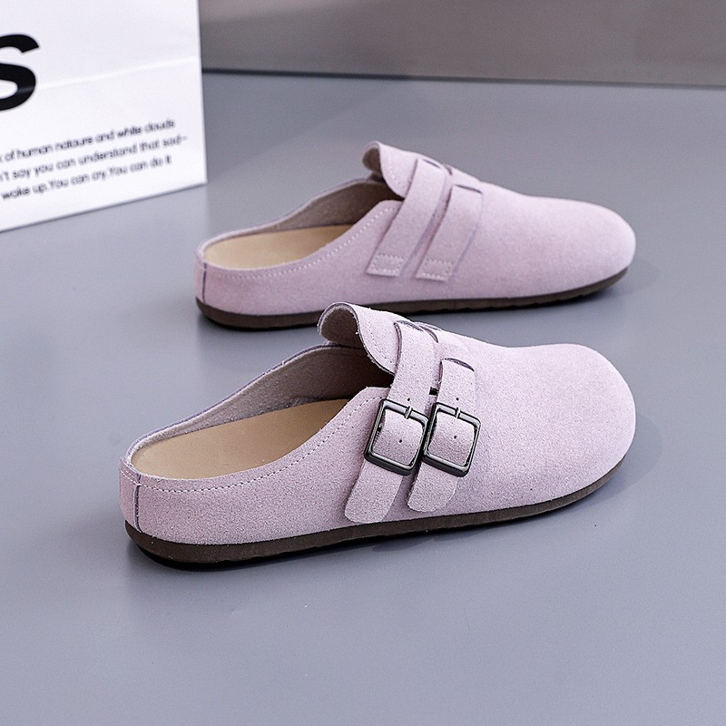 平底勃肯鞋女2025年夏季新款包头懒人半拖鞋外穿款透气凉鞋女kl97