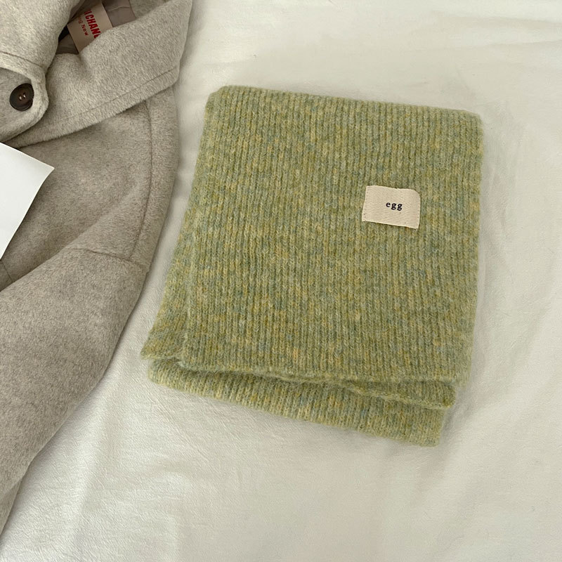 2026年新款egg纯色围巾仿羊绒围脖冬季保暖韩国气质针织窄长SD76