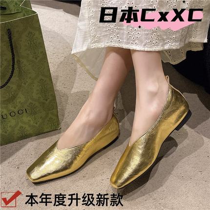 2026法式低跟温柔风晚晚鞋一脚蹬浅口方头瓢鞋子不累脚通勤单YY92