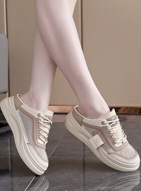 ins小白鞋学生韩版女鞋潮2026夏季新款厚底增高透气休闲鞋L-60