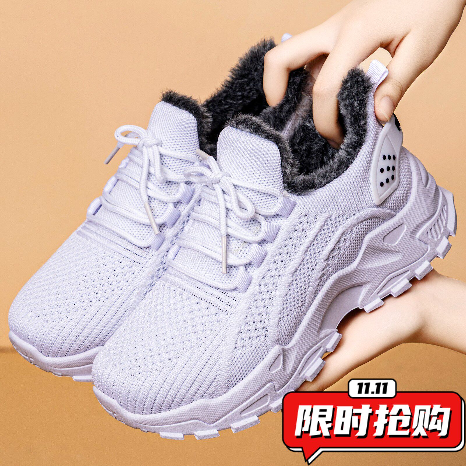 棉鞋女冬季新款加绒加厚女靴浅口厚底棉靴轻便短靴防寒保暖靴YY78