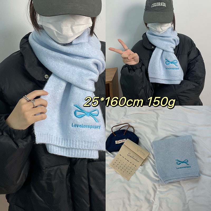 你要的蓝皆有 矢车菊蓝 /克莱因蓝含羊毛女纯色围巾SD07