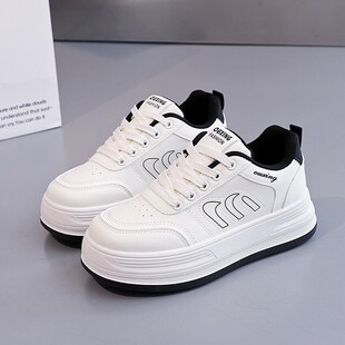 2026新款运动板鞋小白鞋子女百搭厚底增高女鞋春夏休闲运动鞋E-28