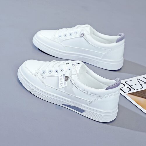 小白鞋女2026春秋新款学生百搭ins休闲潮流皮面鞋板鞋女E-18