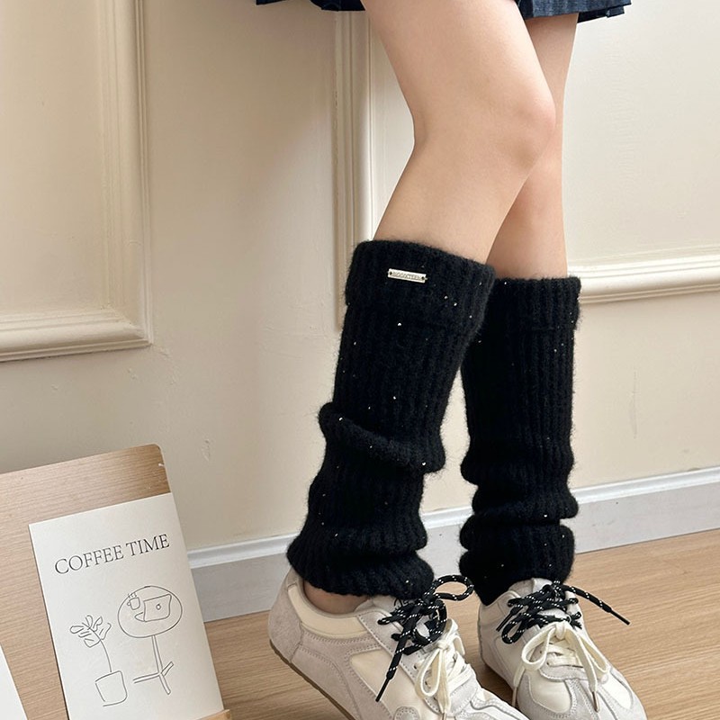 新款秋冬季休闲辣妹针织堆堆袜腿套jk网红ins潮中筒羊毛袜套SD74