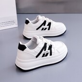 女2025秋季 新款 面包鞋 厚底增高小白鞋 松糕百搭休闲运动板鞋 女kl77